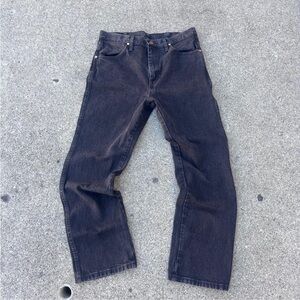 Wrangler Men's Vintage Faded Dark Brown straight Wrangler jeans 33x30